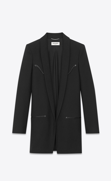 Western-style jacket in wool gabardine